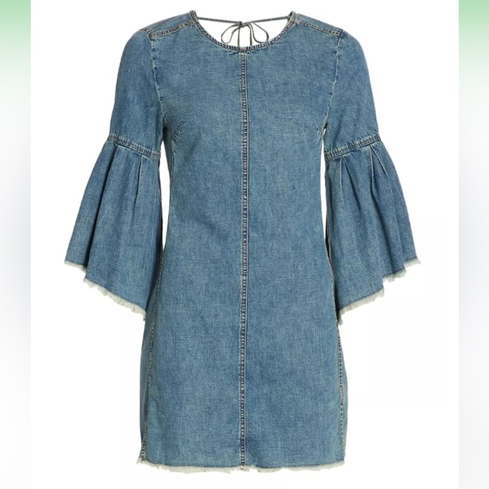 We the Free Reckless Bell-Sleeve Denim Mini - Size 2